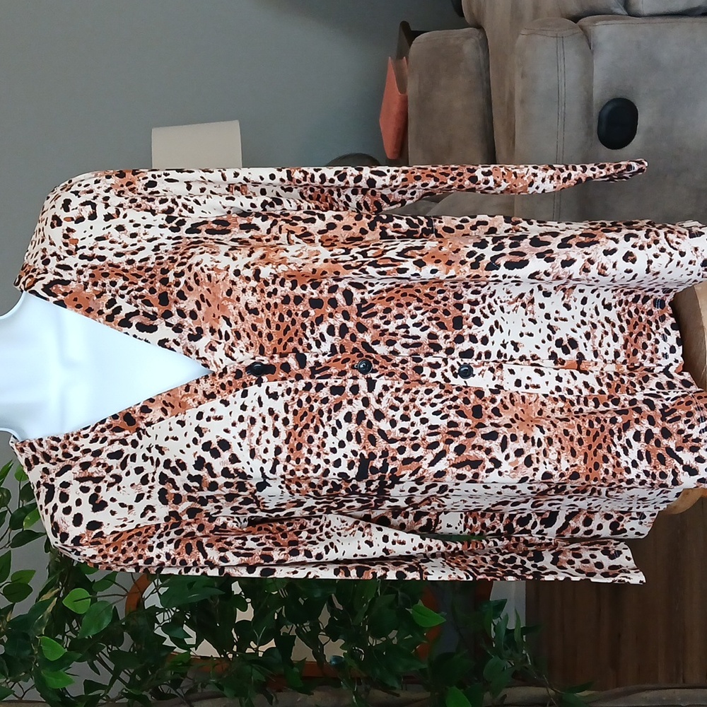 Button Down Leopard PrintTop